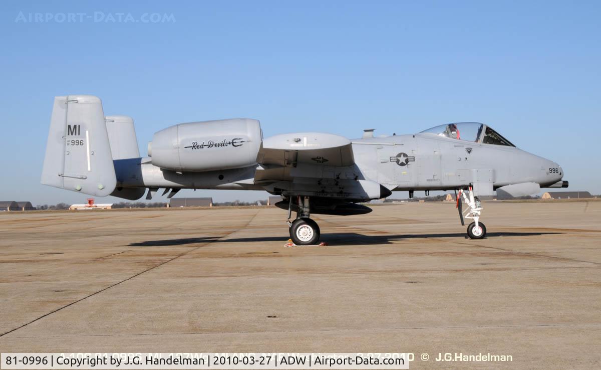 81-0996, 1981 Fairchild Republic A-10C Thunderbolt II C/N A10-0691, at ADW