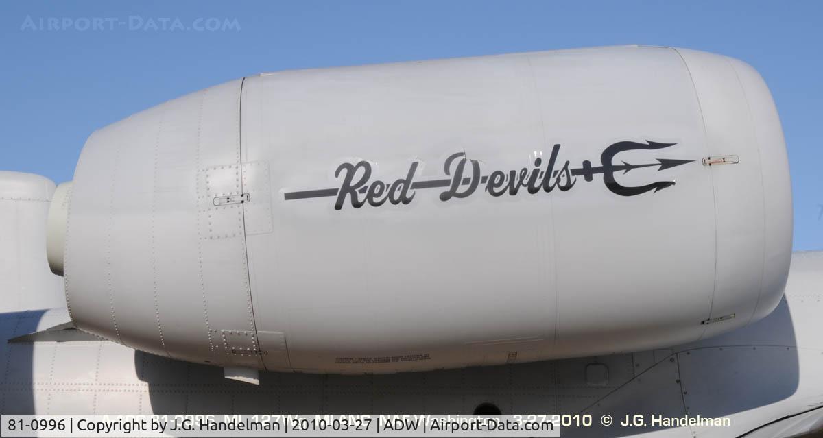 81-0996, 1981 Fairchild Republic A-10C Thunderbolt II C/N A10-0691, Engine unit marking