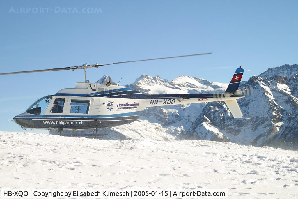 HB-XQO, Bell 206B JetRanger III C/N 3934, at Lauberhorn