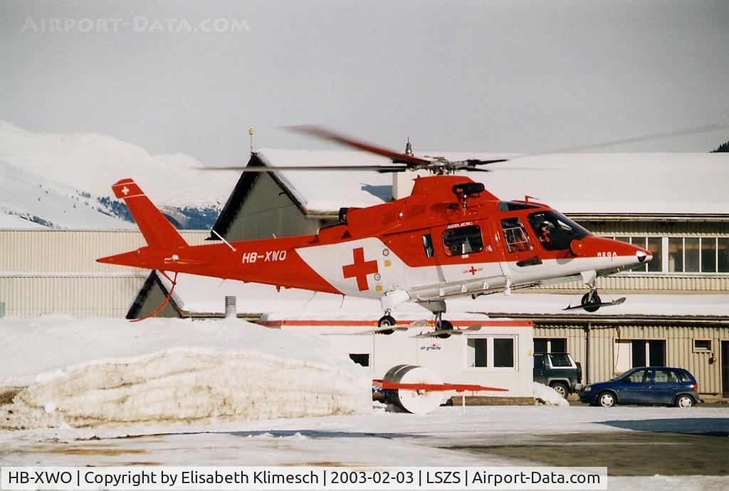 HB-XWO, 1995 Agusta A-109K-2 C/N 10015, at Samedan Airport