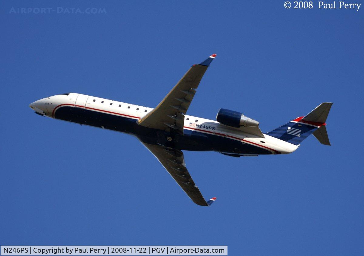 N246PS, 2004 Bombardier CRJ-200ER (CL-600-2B19) C/N 7920, Getting tucked in, and off she goes