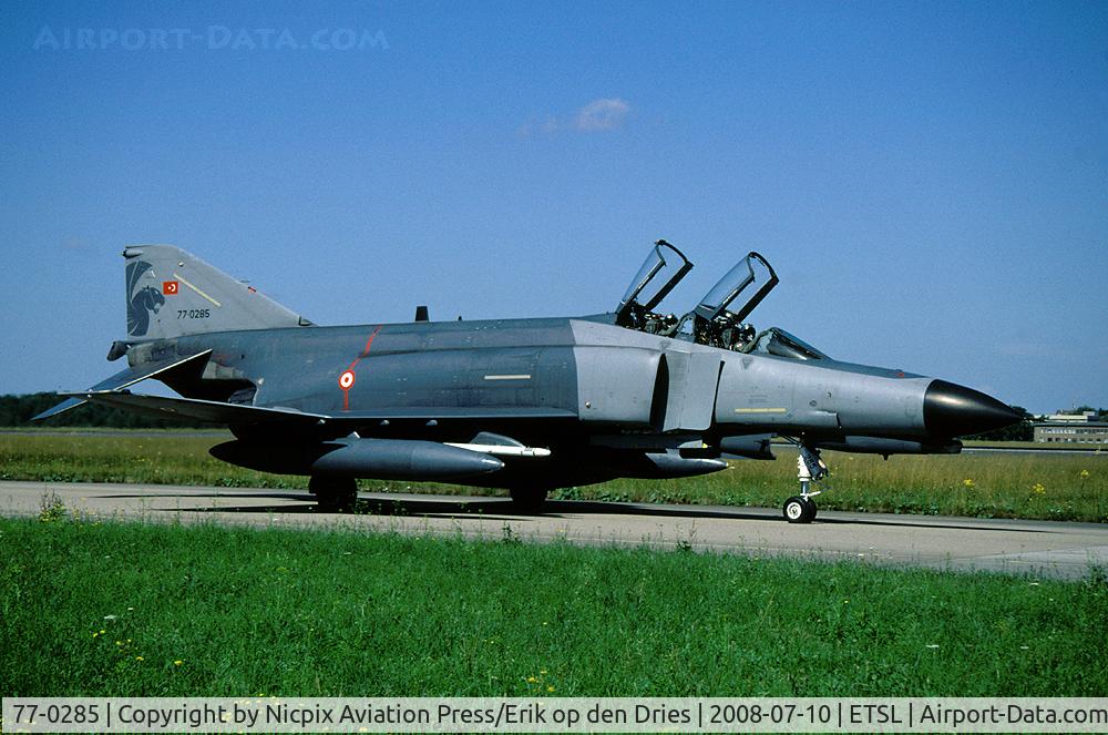 77-0285, 1977 McDonnell Douglas F-4E Terminator 2020 C/N 4993, Turkish AF F-4E-2020 Terminator on the taxitrack at Lechfeld AB, Germany, during the exercise ELITE-2008