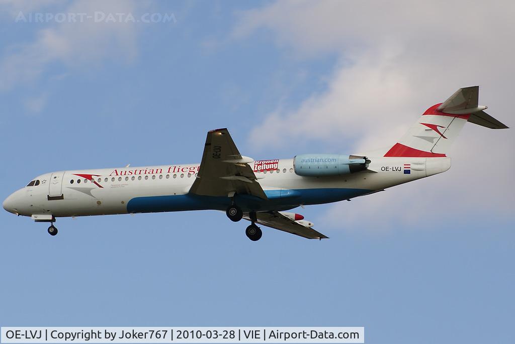 OE-LVJ, 1991 Fokker 100 (F-28-0100) C/N 11359, Austrian arrows Fokker F-100