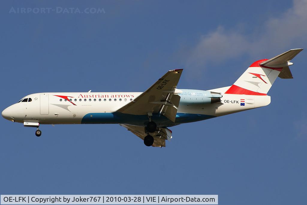 OE-LFK, 1995 Fokker 70 (F-28-0070) C/N 11555, Austrian arrows Fokker F-70