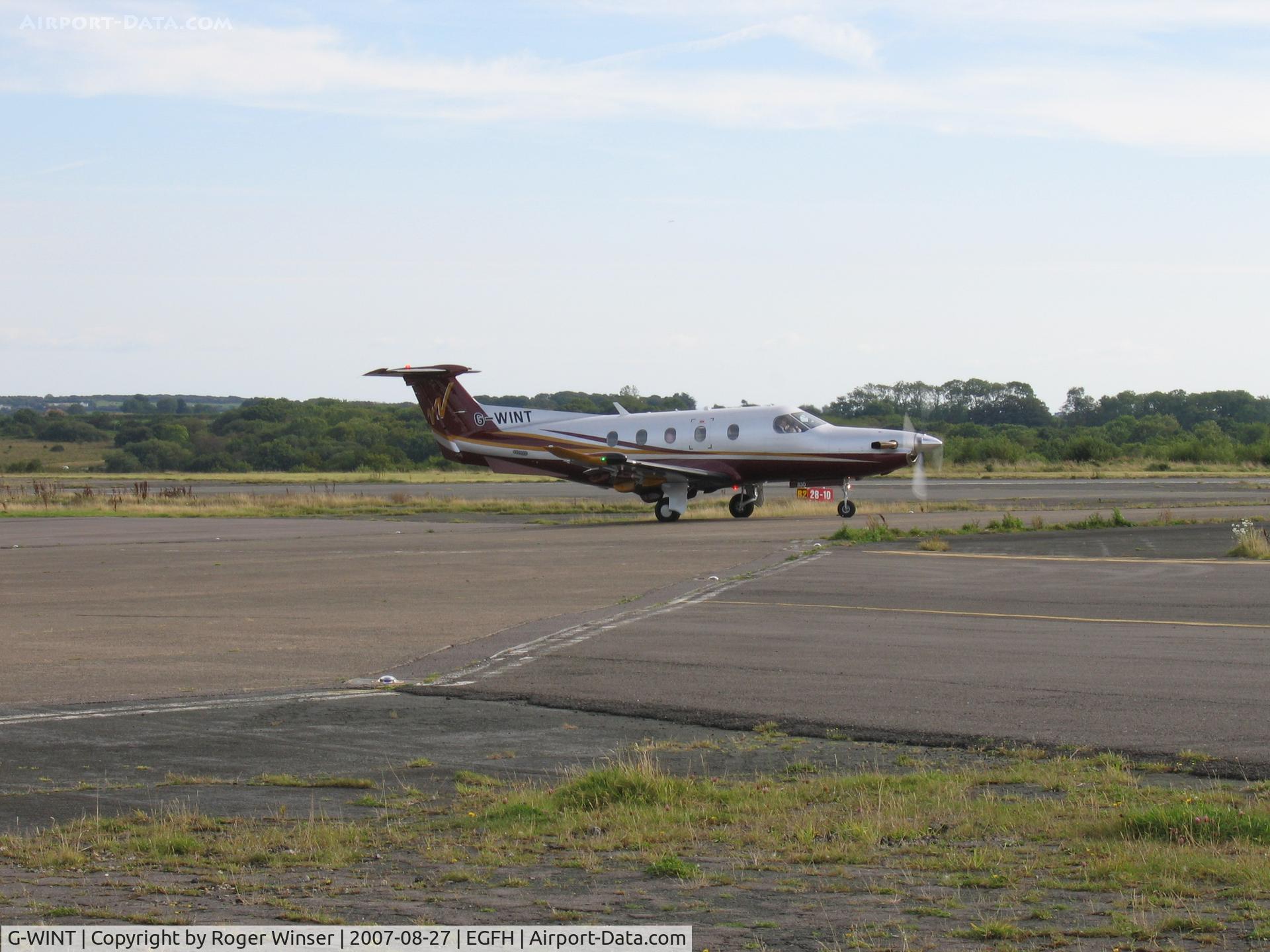 G-WINT, 2007 Pilatus PC-12/47 C/N 830, Taxying for departure Runway 04