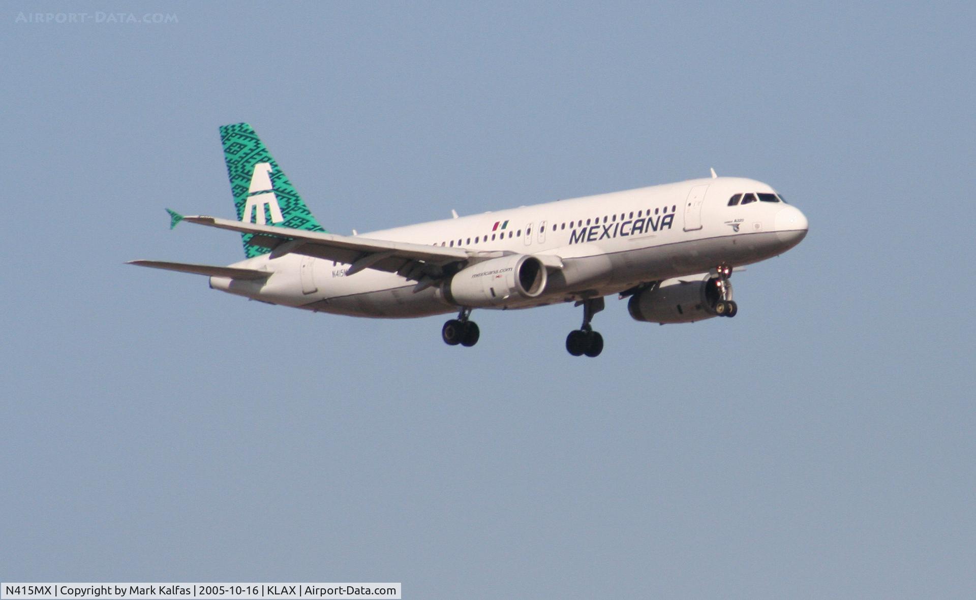 N415MX, 1994 Airbus A320-231 C/N 415, Mexicana Airbus A320-231, 7R approach KLAX.