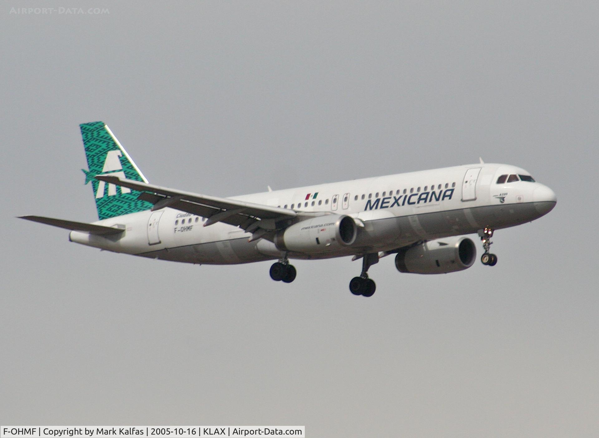 F-OHMF, 1991 Airbus A320-231 C/N 0259, Mexicana Airbus A320-231, F-OHMF 7R approach KLAX.