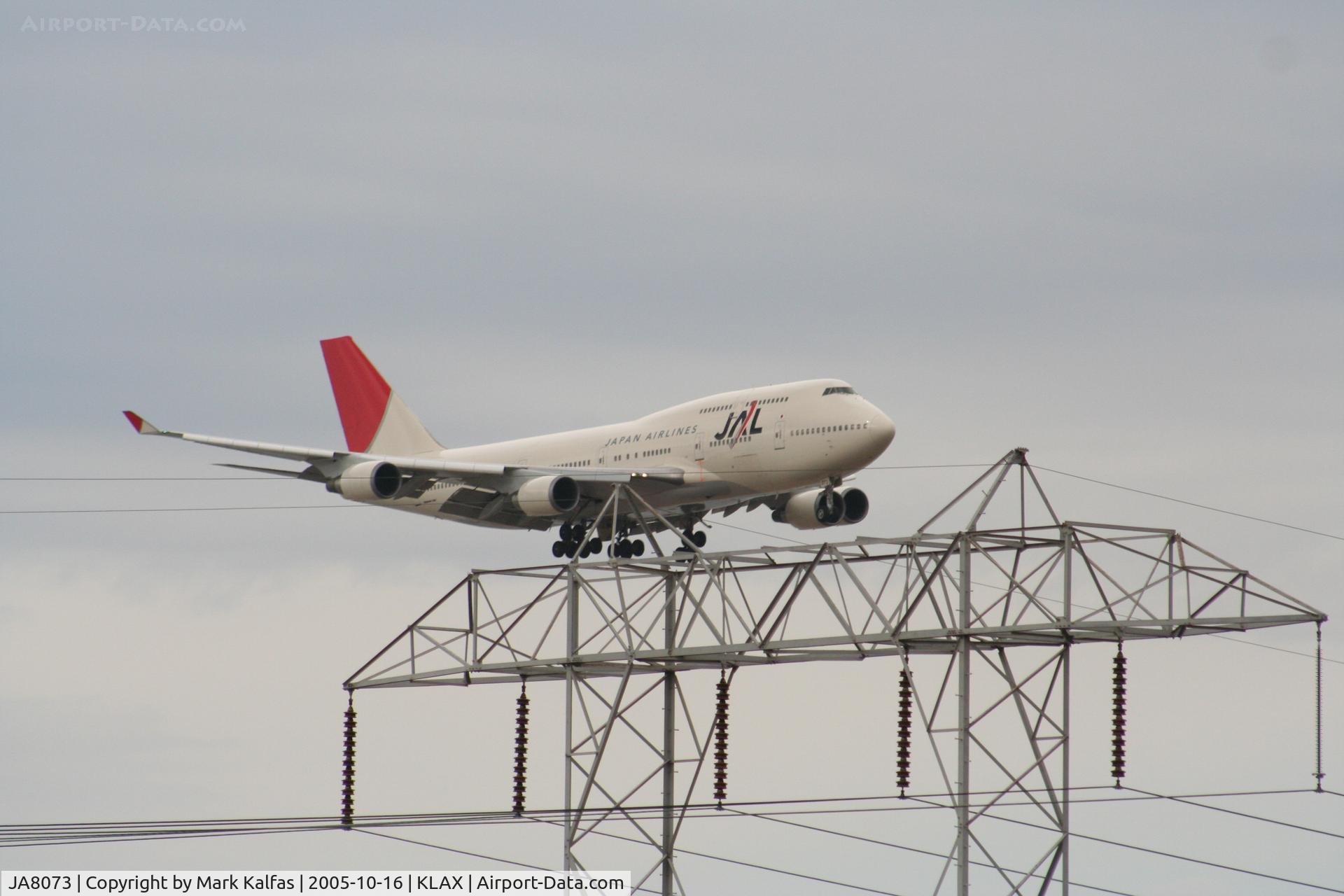 JA8073, 1990 Boeing 747-446 C/N 24425, JAL Boeing 747-446, JA8073 7R approach KLAX.