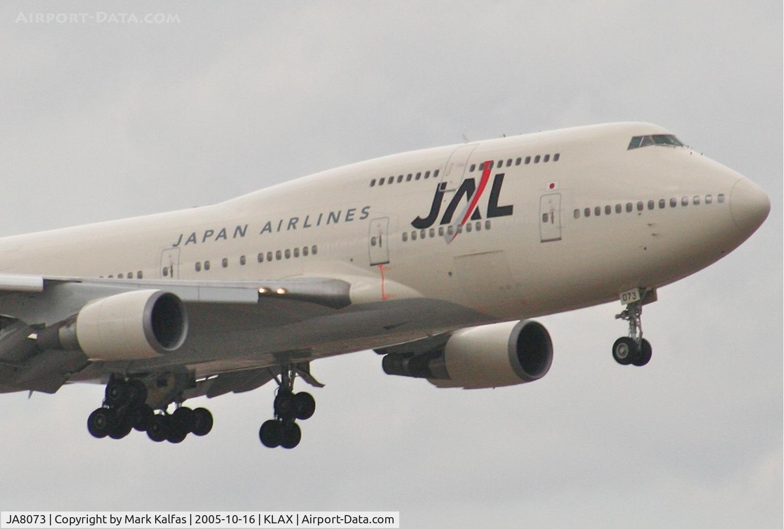 JA8073, 1990 Boeing 747-446 C/N 24425, JAL Boeing 747-446, JA8073 7R approach KLAX.