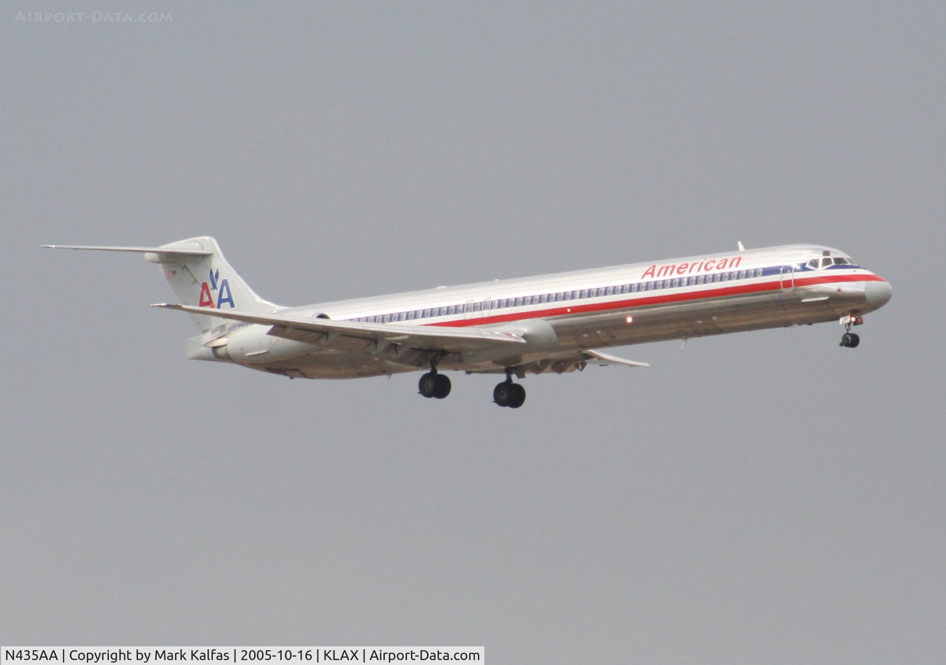N435AA, 1987 McDonnell Douglas MD-83 (DC-9-83) C/N 49453, American Airlines Mcdonnell Douglas DC-9-83(MD-83) N435AA, 7R approach KLAX.
