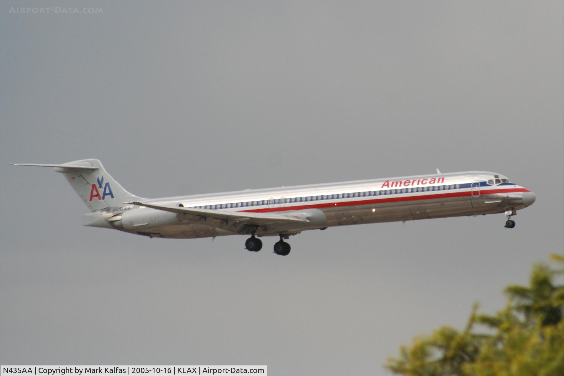 N435AA, 1987 McDonnell Douglas MD-83 (DC-9-83) C/N 49453, American Airlines Mcdonnell Douglas DC-9-83(MD-83) N435AA, 7R approach KLAX.