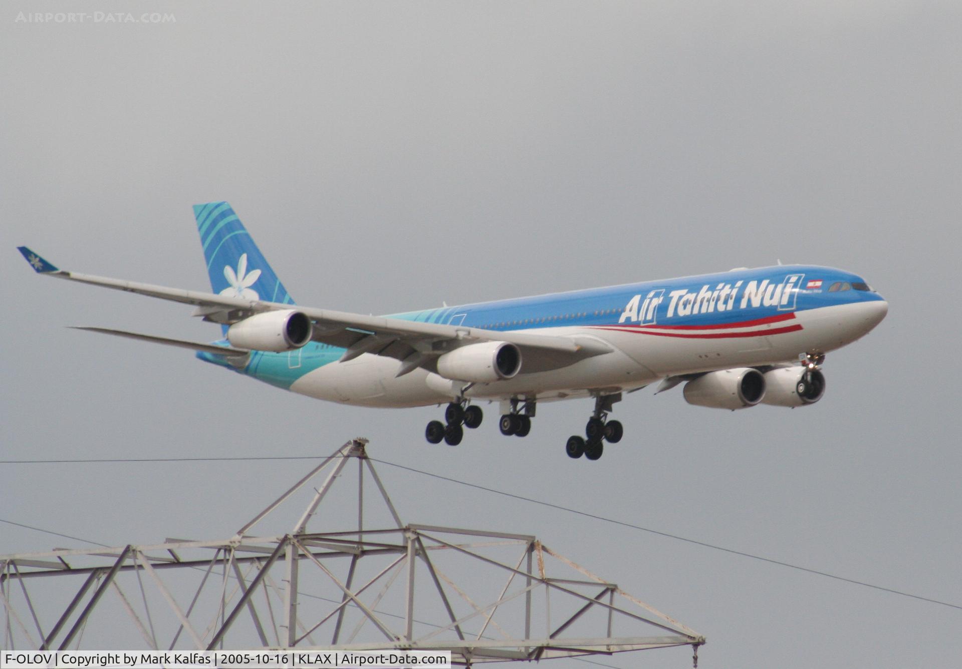 F-OLOV, 2005 Airbus A340-313 C/N 668, Air Tahiti Nui Airbus A340-313 F-OLOV, 7R approach KLAX.