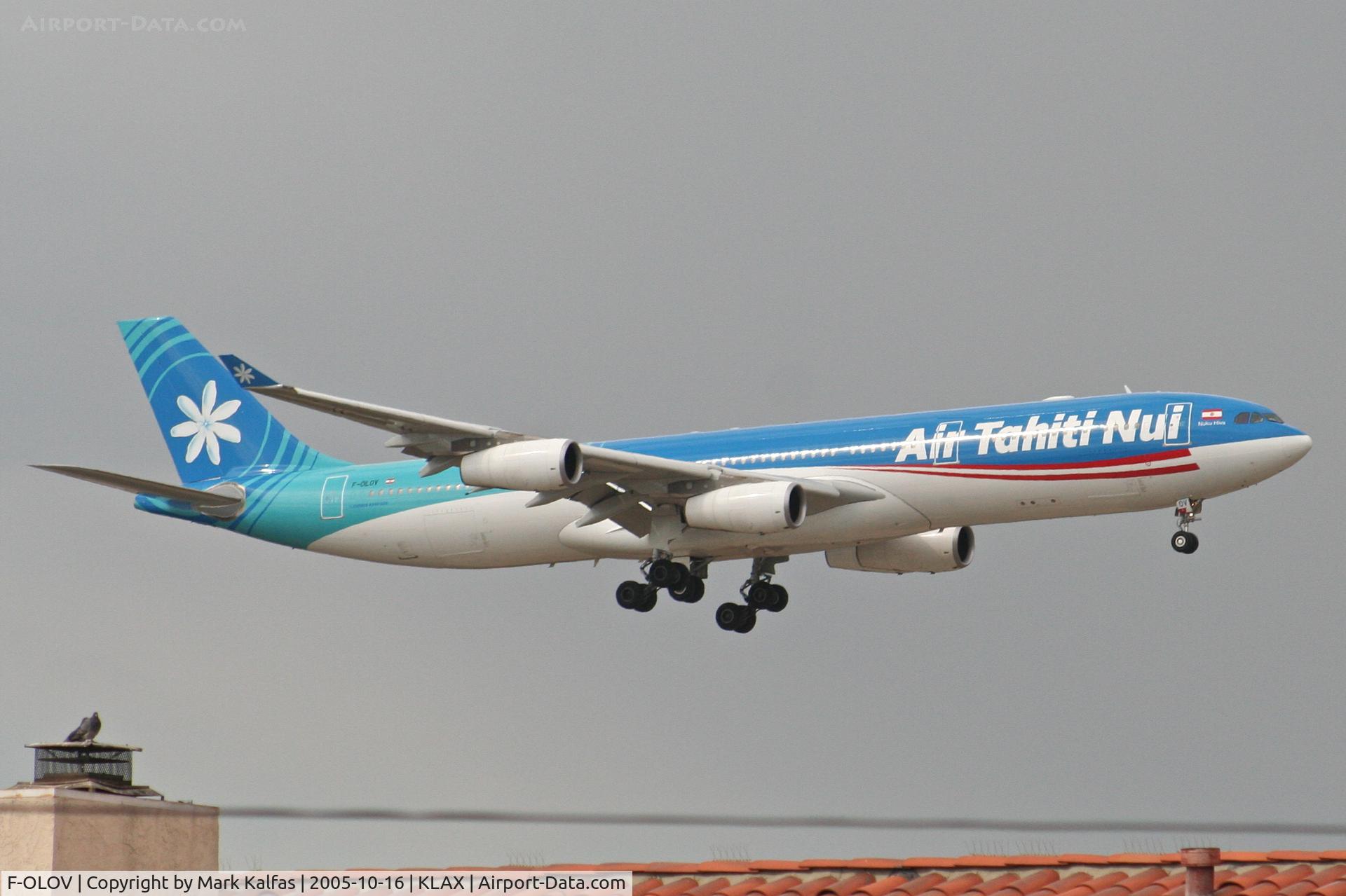 F-OLOV, 2005 Airbus A340-313 C/N 668, Air Tahiti Nui Airbus A340-313 F-OLOV, 7R approach KLAX.