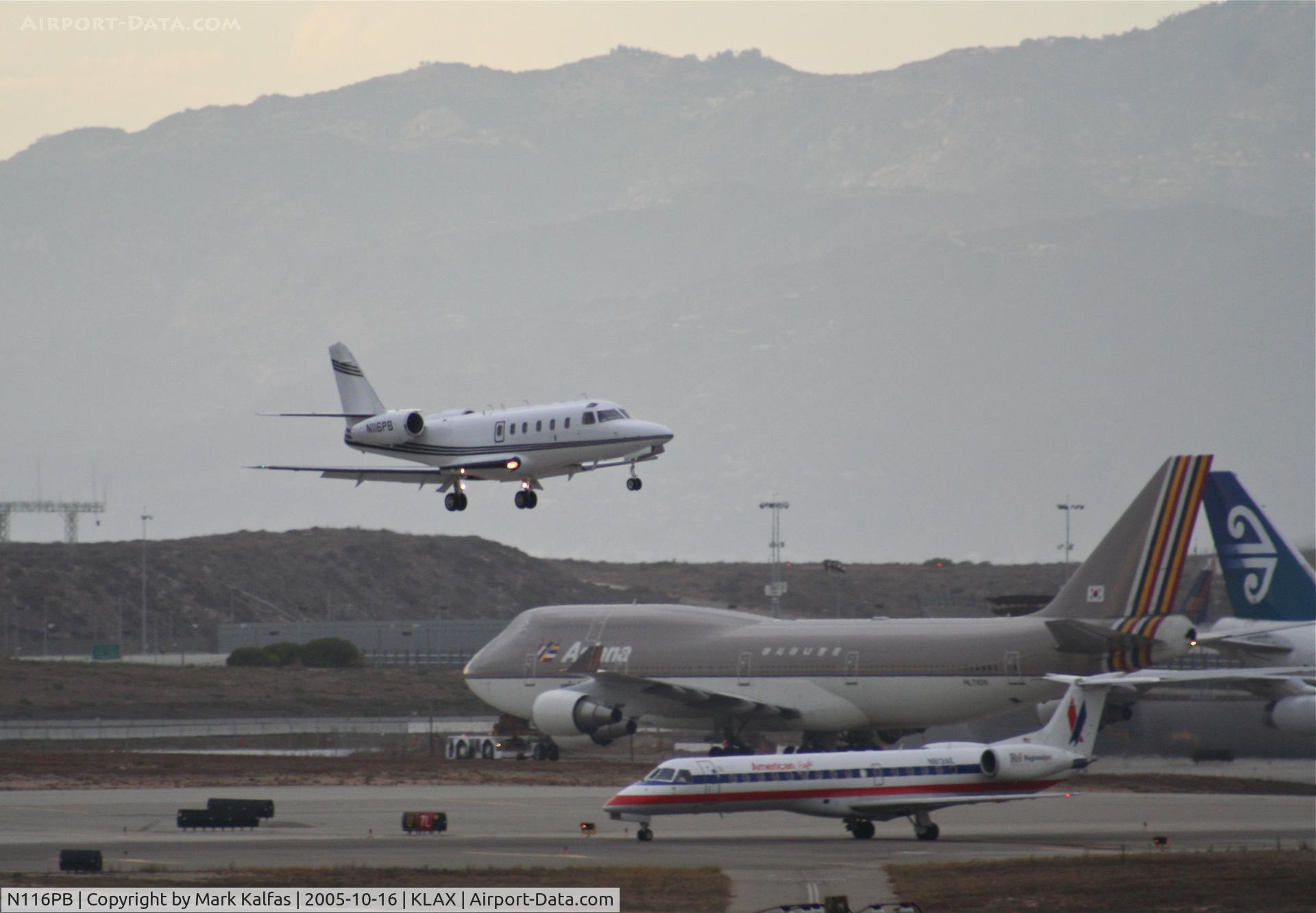 N116PB, 1989 Israel Aircraft Industries 1125 Westwind Astra C/N 032, Pelican Air Llc, Israel Aircraft Industries 1125 WESTWIND ASTRA, arriving 25R KLAX.
