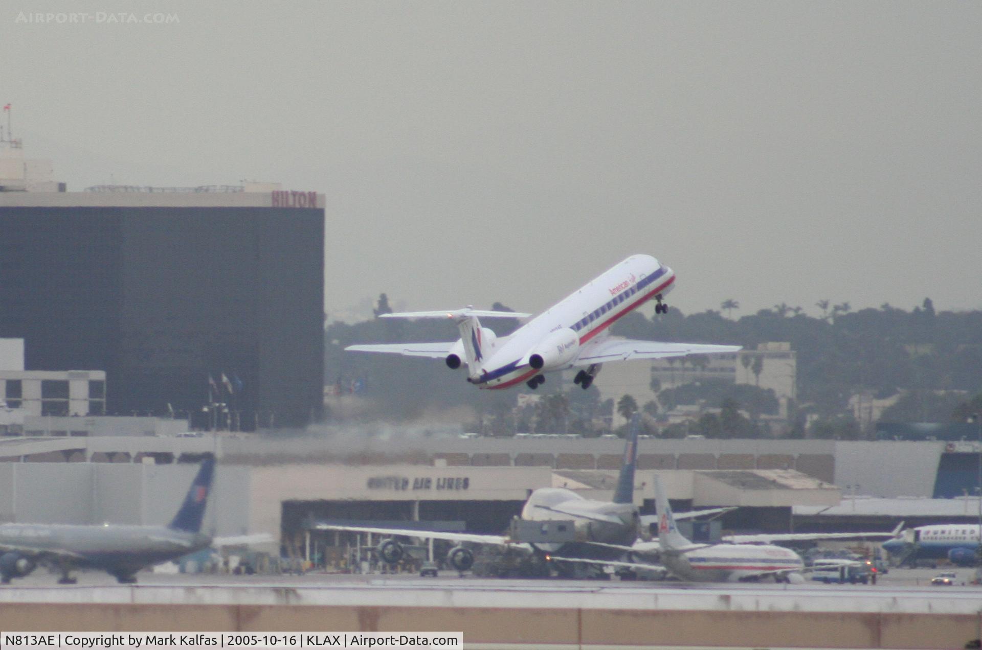 N813AE, 2001 Embraer ERJ-140LR (EMB-135KL) C/N 145539, American Eagle Embraer EMB-135KL N813AE, 7L departure KLAX.