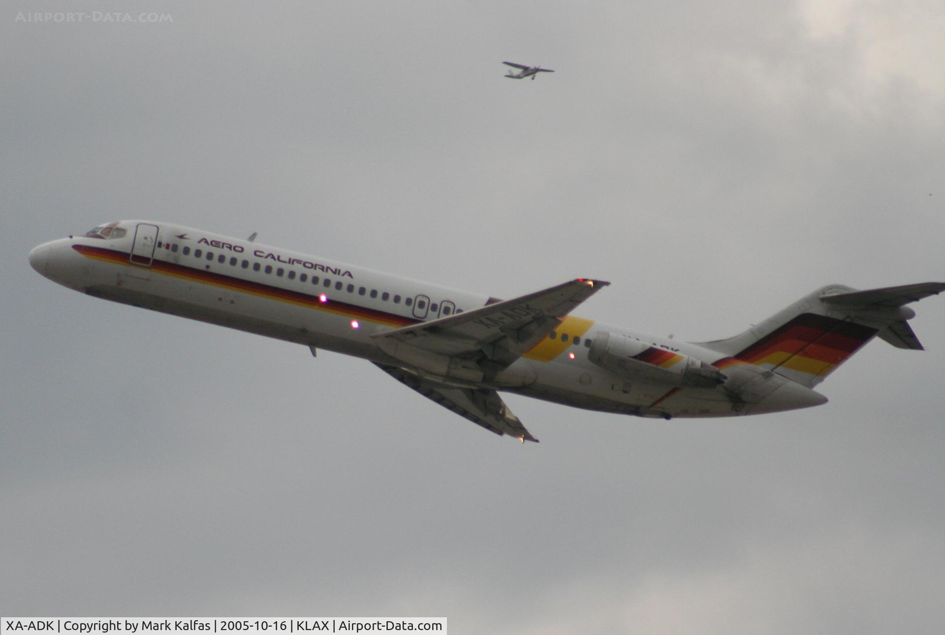 XA-ADK, Douglas DC-9-32 C/N 47131, Aero California McDonnell Douglas DC-9-32, XA-ADK 25R departure KLAX.