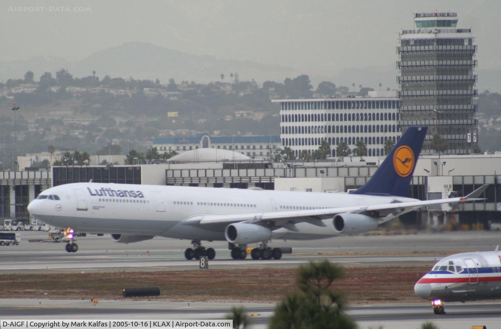 D-AIGF, 1994 Airbus A340-311 C/N 035, Luftansa Airbus A340-311 D-AIGF, 25R departure KLAX.