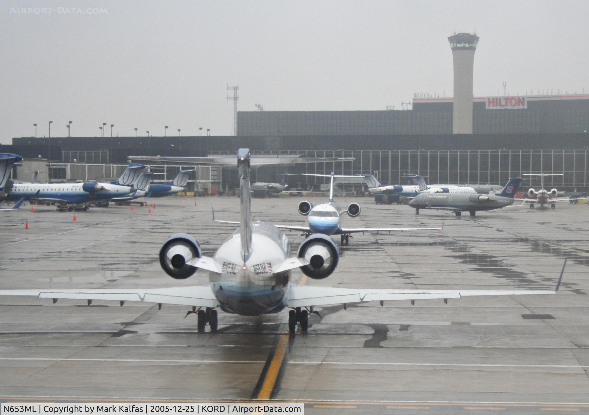 N653ML, 2003 Canadair CRJ-100LR (CL-600-2B19) C/N 7039, Mesa Airlines/United Express Canadair CL-600-2B19, KORD.