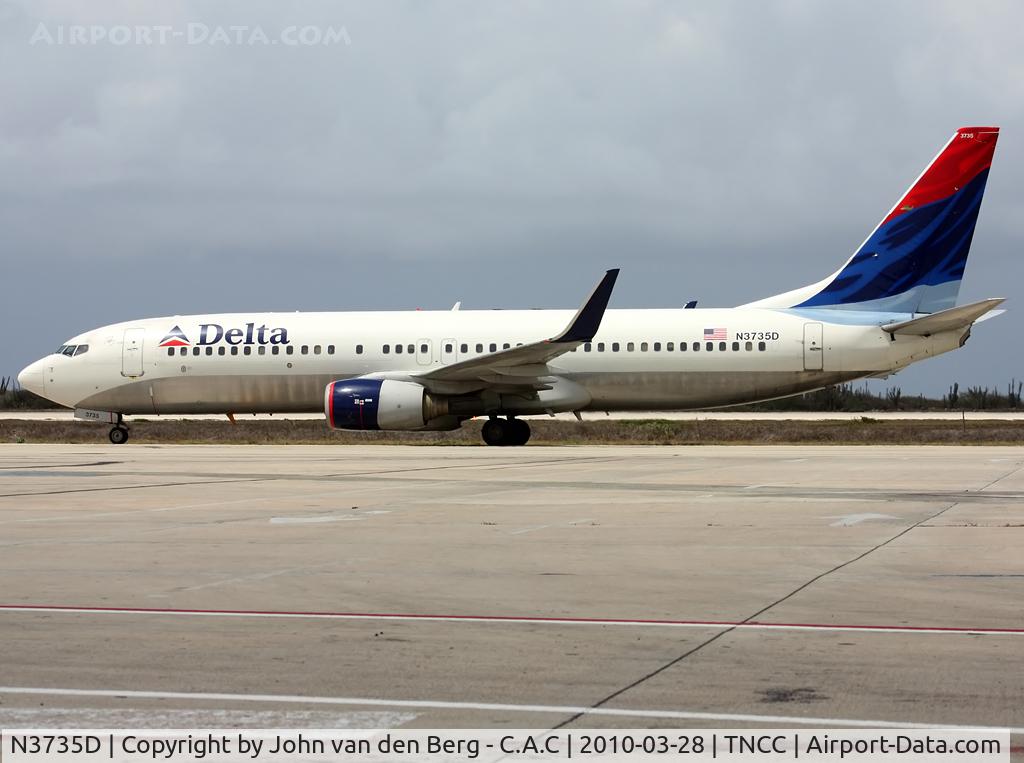 N3735D, 2000 Boeing 737-832 C/N 30381, Delta Air Lines Boeing 737-832  N3735D ( 30381/694 ) @ CUR / TNCC