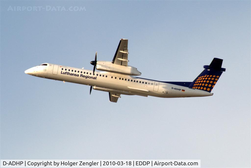D-ADHP, 1998 De Havilland Canada DHC-8-402 Dash 8 C/N 4003, Short after a take off in evening´s sunlight