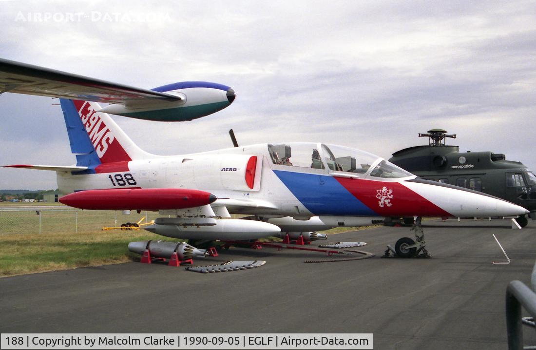 188, Aero L-59 Albatros C/N 040001, Aero L-59 Albatros at the Farnborough Air Show in 1990.