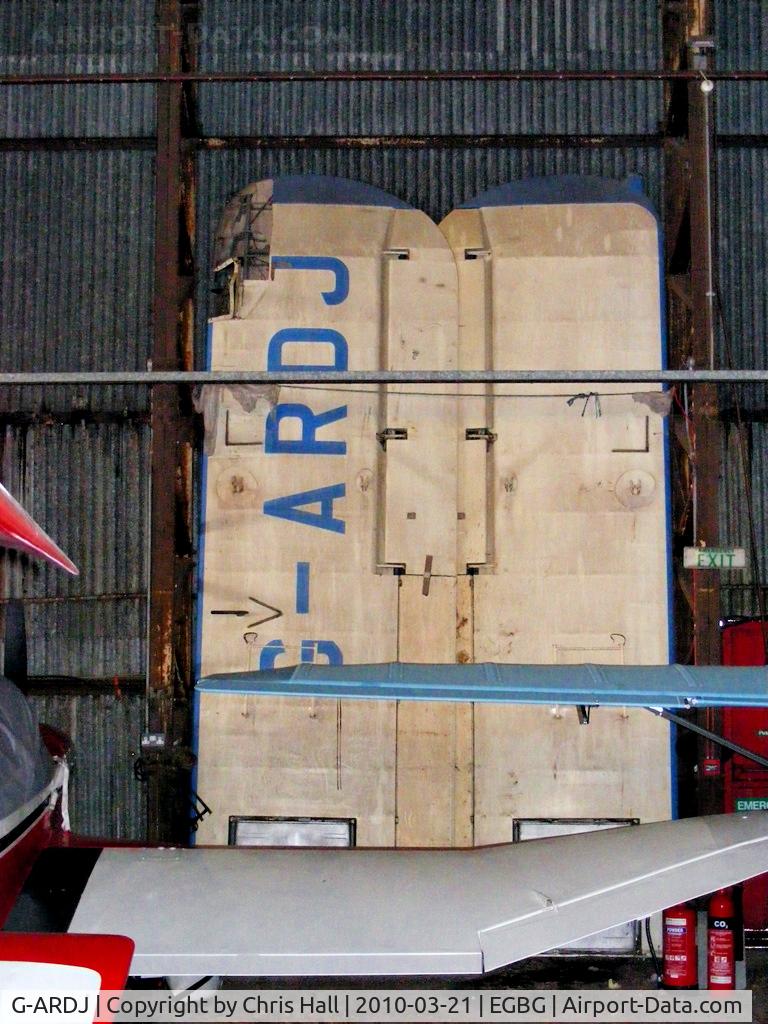 G-ARDJ, 1960 Auster D6-180 C/N 3704, just the wings were in the hangar, no sign of the fuselage