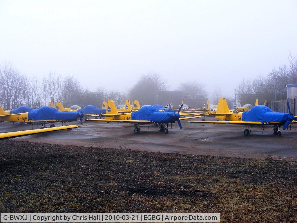 G-BWXJ, 1996 Slingsby T-67M-260 Firefly C/N 2245, in storage at Leicester along with 29 other T.67 Firefly's