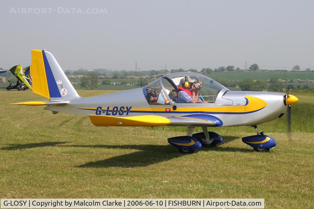 G-LOSY, 2004 Aerotechnik EV-97 Eurostar C/N PFA 315-14161, Aerotechnik EV-97 Eurostar during a refuellng stop, one of the participants in the Fly UK 2006 Around Britain Flight from Halfpenny Green to Sandown via John O'Groats and Land's End.
