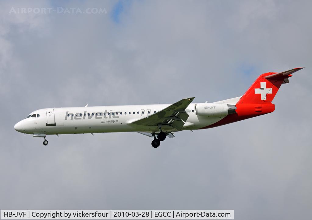 HB-JVF, 1993 Fokker 100 (F-28-0100) C/N 11466, Helvetic