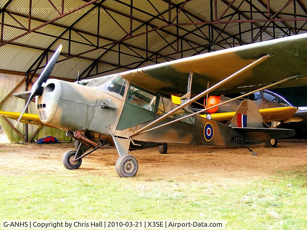 G-ANHS, 1942 Taylorcraft G Auster 4 C/N 737, wearing its former military ID MT197