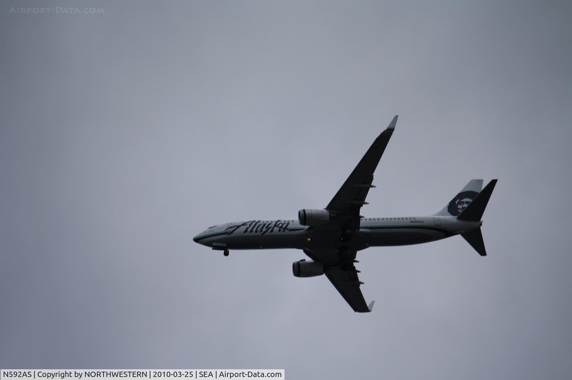 N592AS, 2008 Boeing 737-890 C/N 35190, LoS ANGELES-SEATTLE