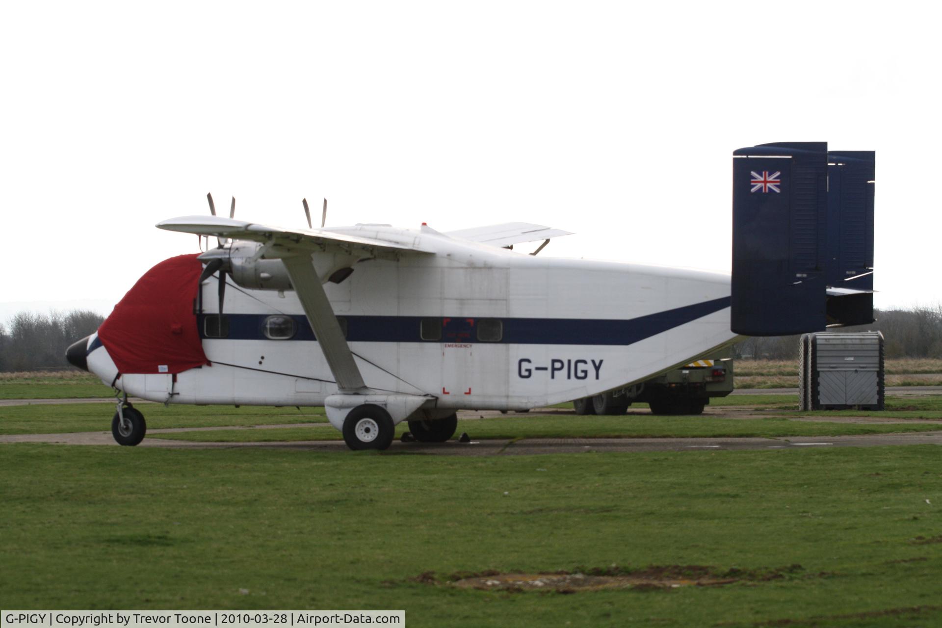G-PIGY, 1975 Short SC-7 Skyvan 3-100 C/N SH.1943, weston on the green