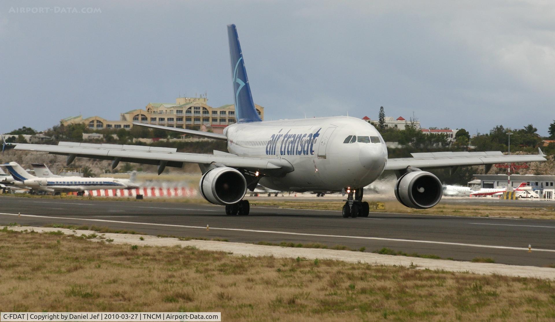C-FDAT, 1992 Airbus A310-308 C/N 658, Air transat just landed at TNCM runway 10