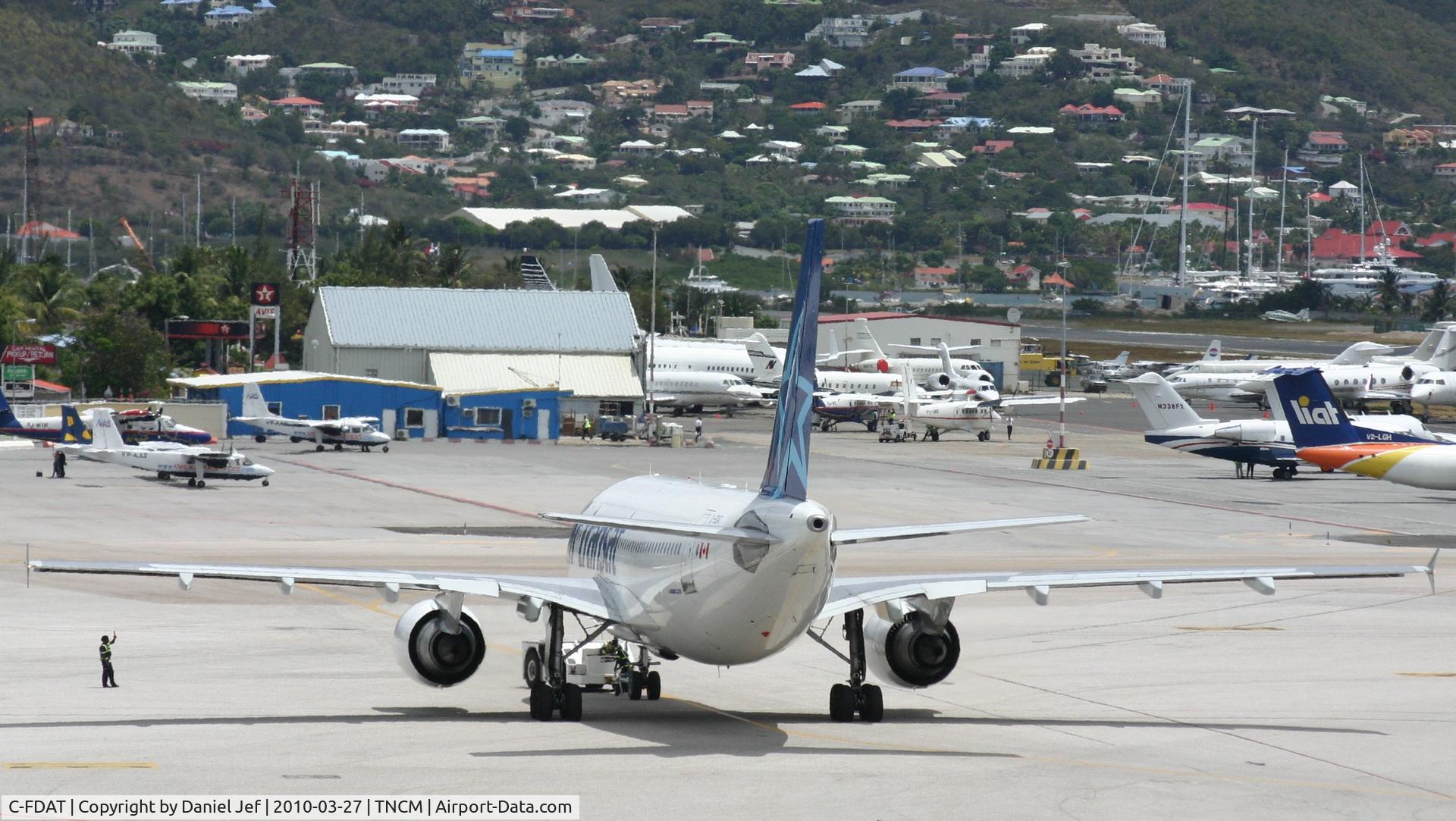 C-FDAT, 1992 Airbus A310-308 C/N 658, Air transat being pushed back from the gates at TNCM