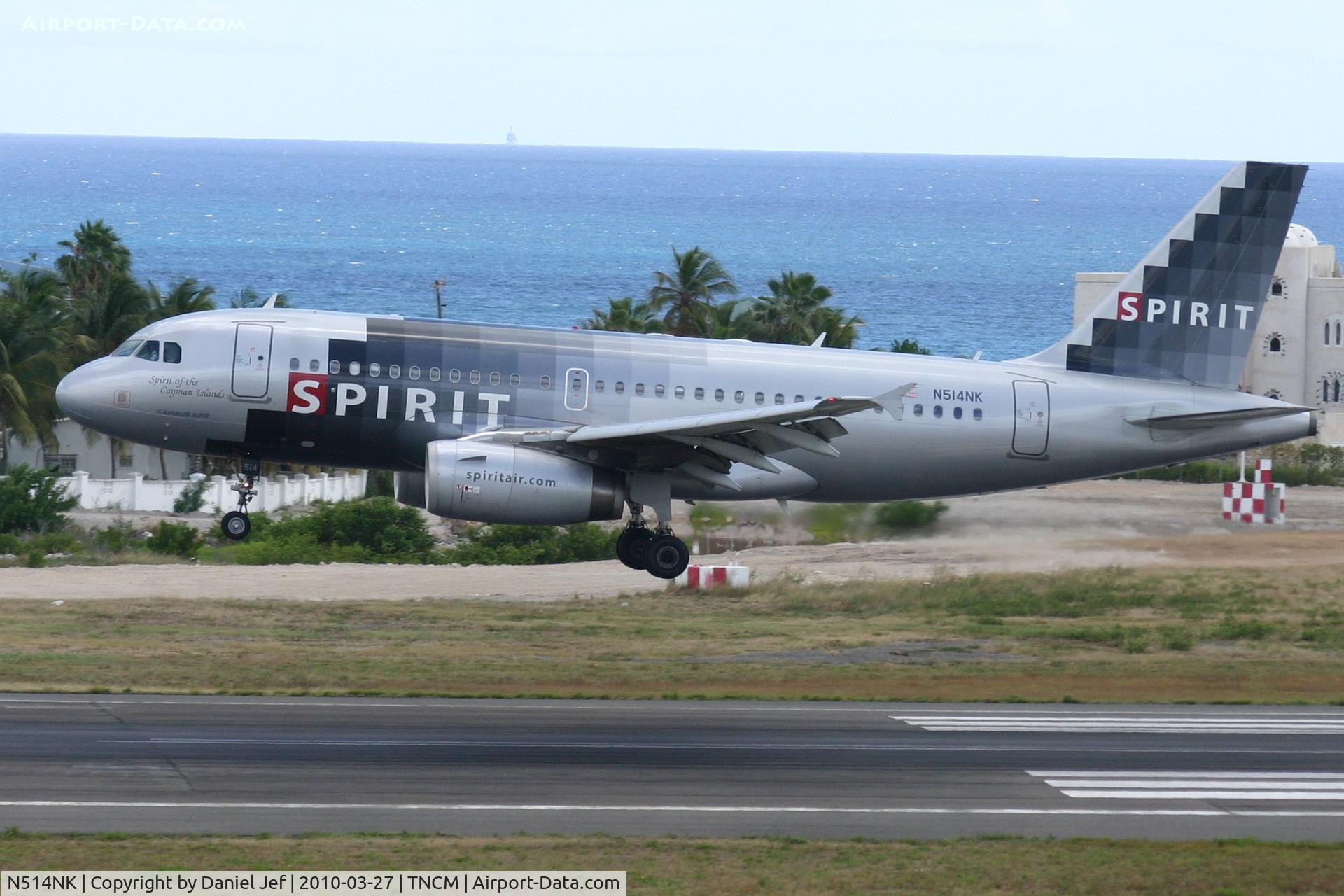 N514NK, 2006 Airbus A319-132 C/N 2679, Spirit wings N514NK landing at TNCM