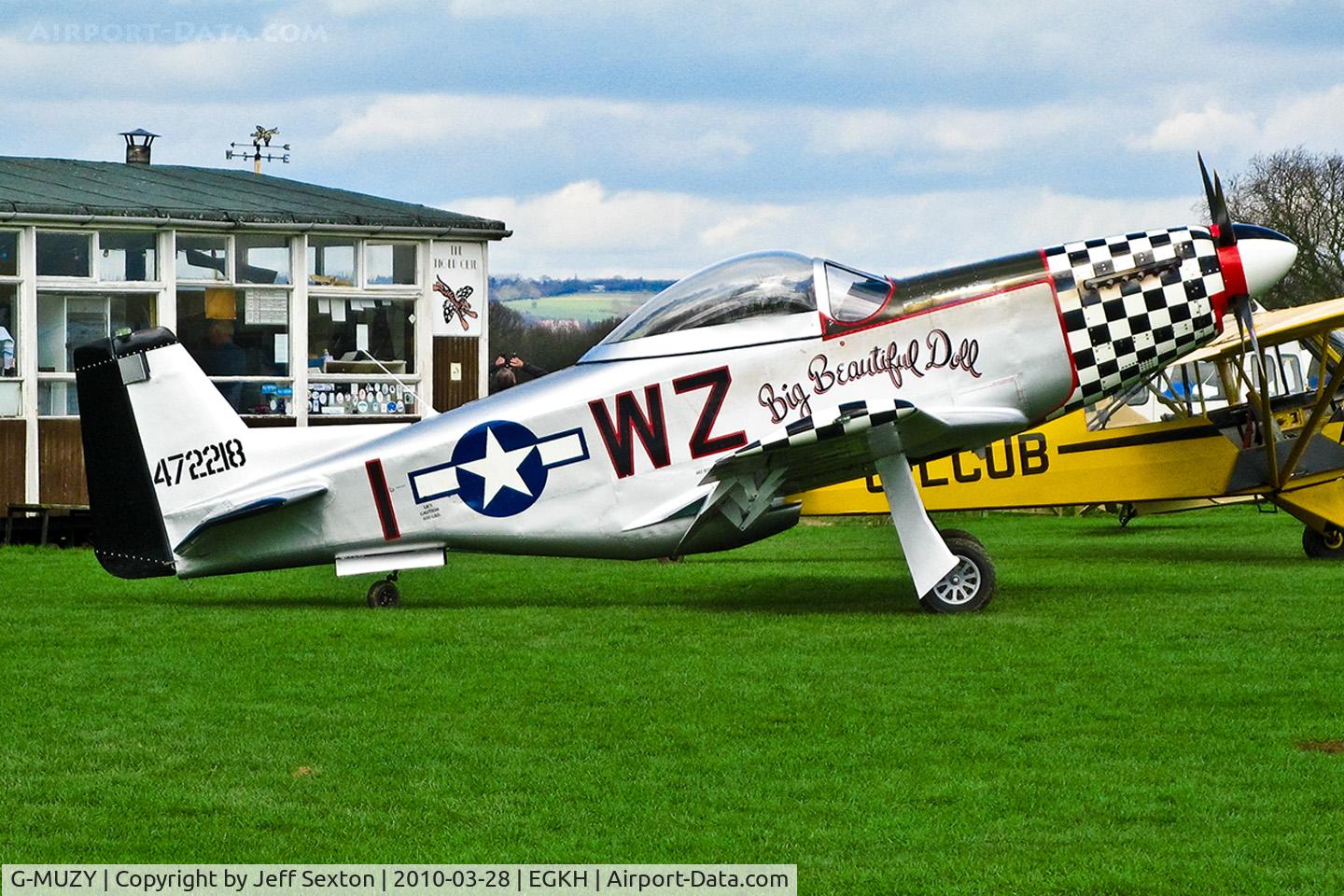 G-MUZY, 2008 Titan T-51 Mustang C/N LAA 355-14831, Parked at Lashenden/Headcorn UK