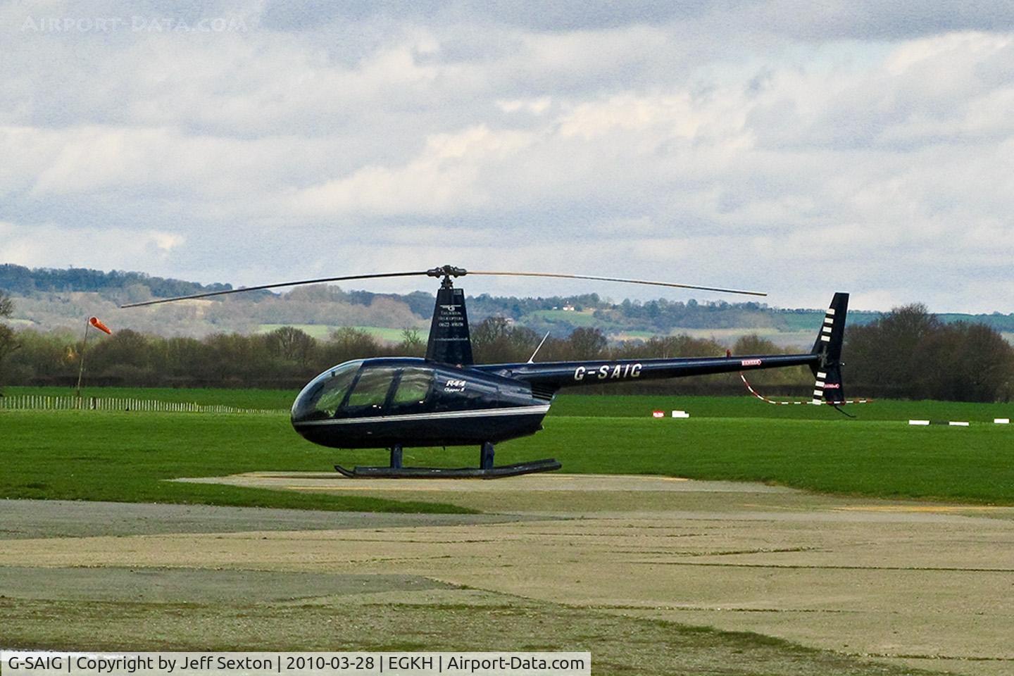 G-SAIG, 2006 Robinson R44 II C/N 11364, Parked at Lashenden/Headcorn UK