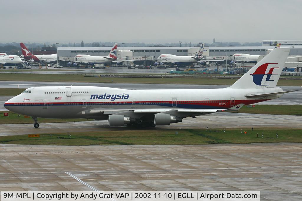 9M-MPL, 1998 Boeing 747-4H6 C/N 28428, Malaysia Airlines 747-400