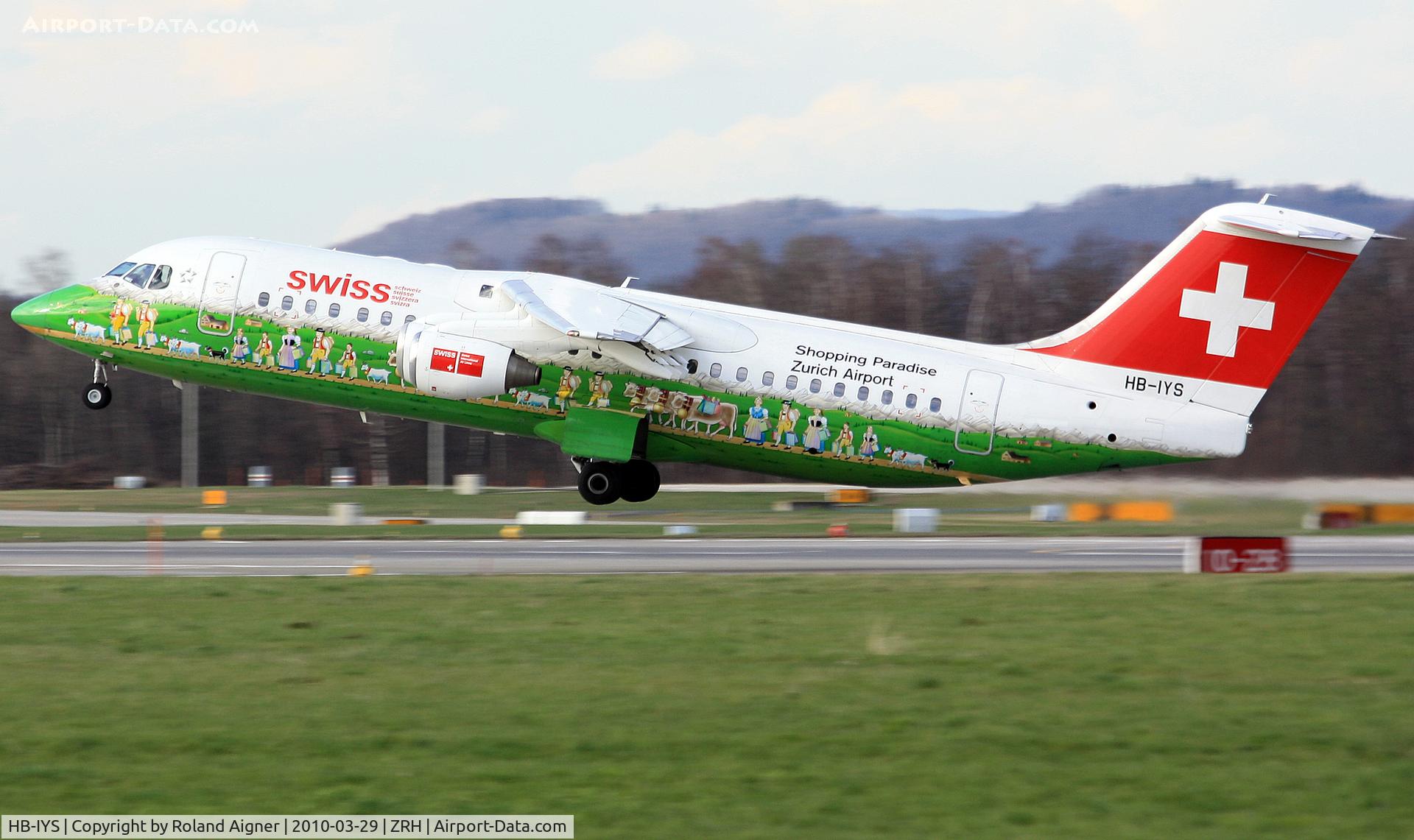 HB-IYS, 2001 British Aerospace Avro 146-RJ100 C/N E3381, .