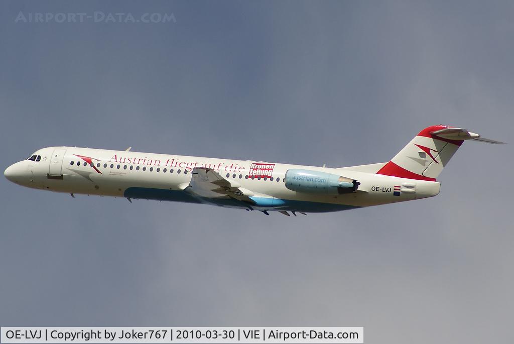 OE-LVJ, 1991 Fokker 100 (F-28-0100) C/N 11359, Austrian arrows Fokker F-100
