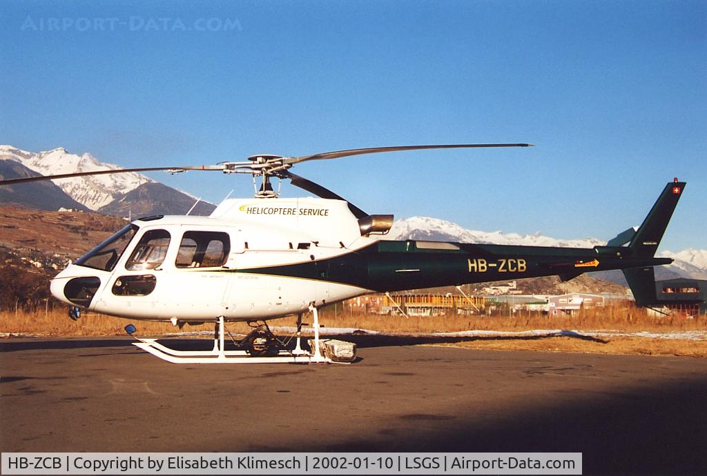 HB-ZCB, 2001 Eurocopter AS-350B-3 Ecureuil Ecureuil C/N 3417, at Sion Airport