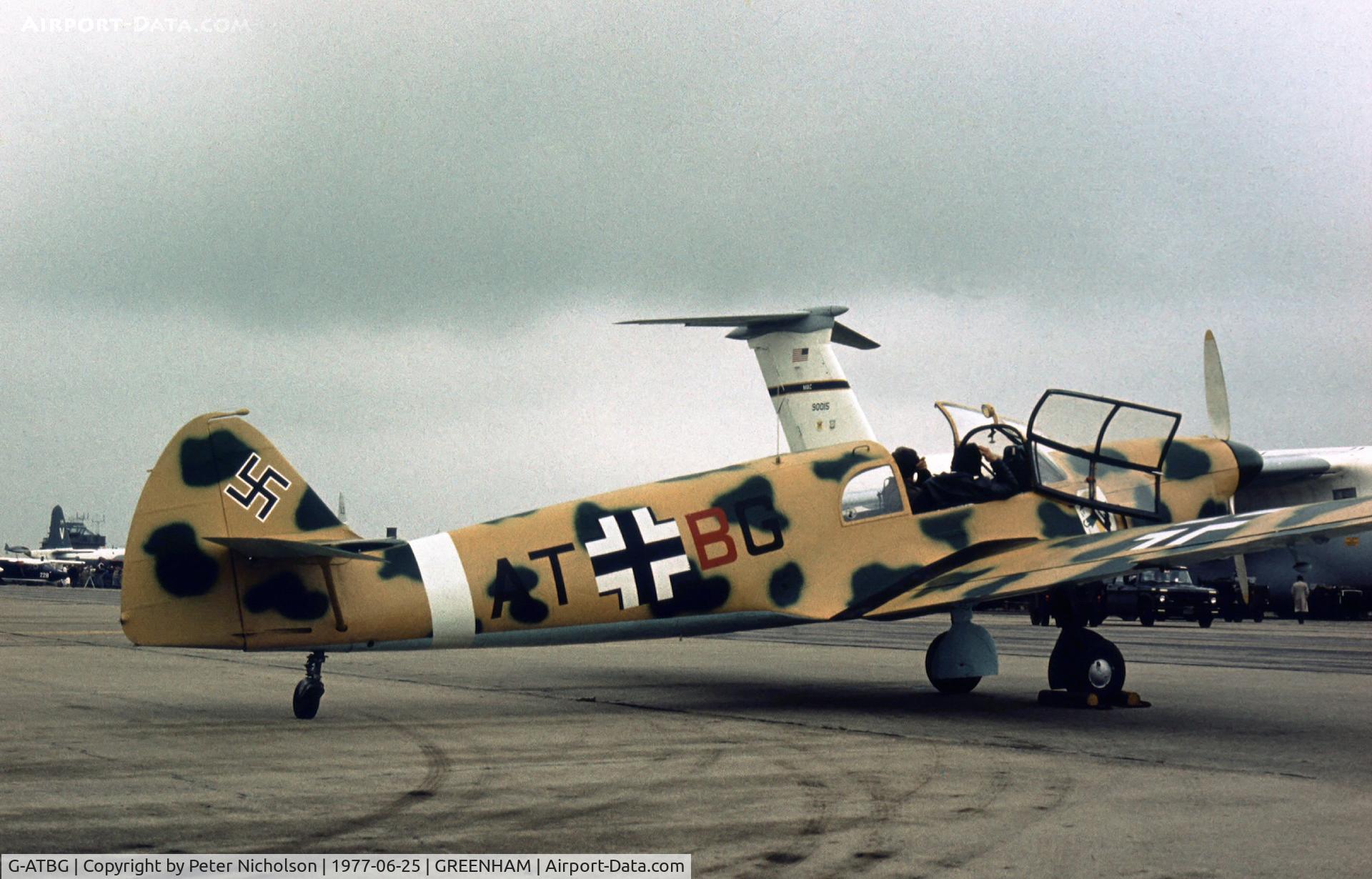 G-ATBG, 1945 Nord 1002 Pingouin II C/N 121, Nord Pinguoin in Luftwaffe colour scheme on display at the 1977 Intnl Air Tattoo at RAF Greenham Common.