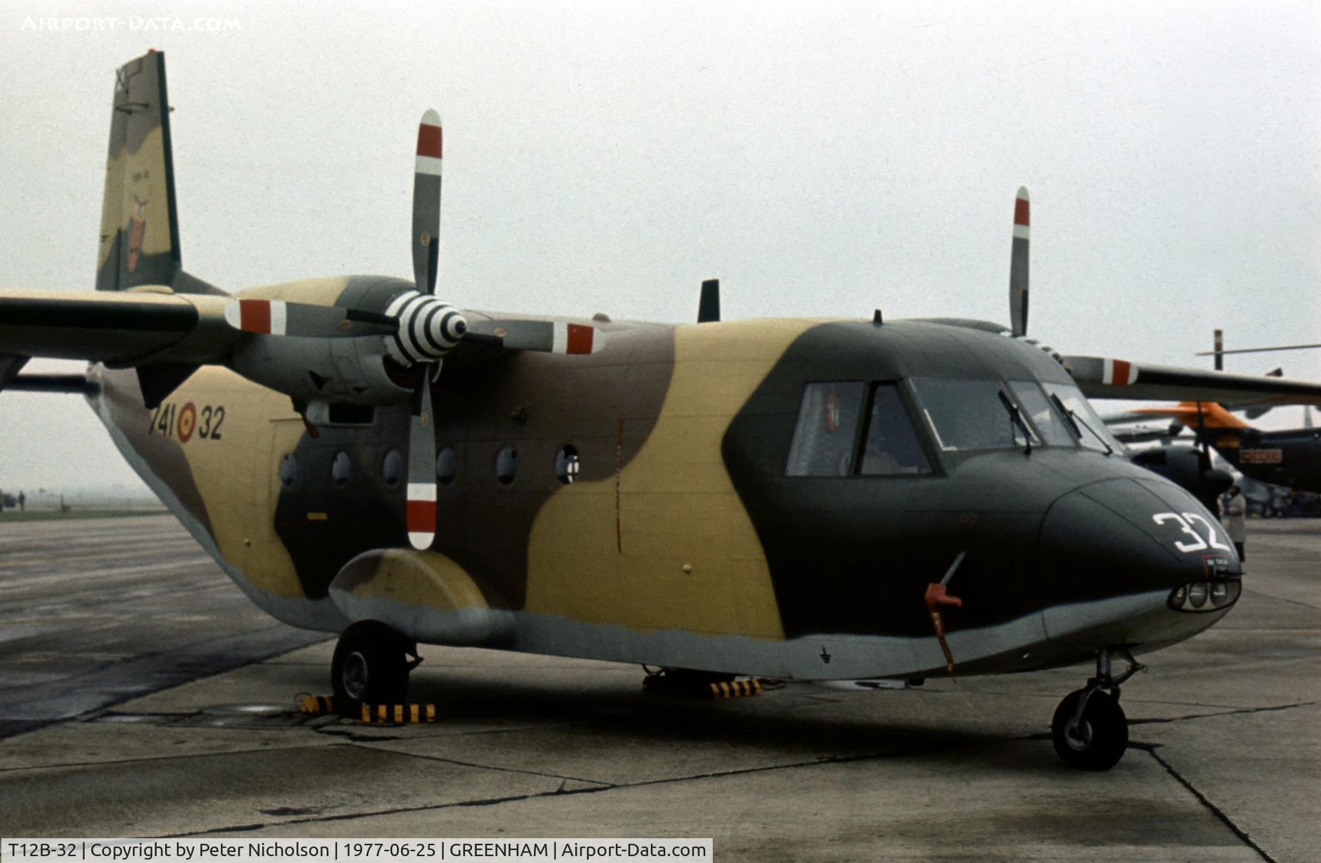 T12B-32, 1973 CASA C-212-100 Aviocar C/N A1-26-65, CASA Aviocar of Esquadron 741 Spanish Air Force on display at the 1977 Intnl Air Tattoo at RAF Greenham Common.