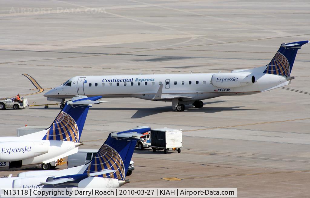 N13118, 2002 Embraer ERJ-145XR (EMB-145XR) C/N 145675, ERJ pushes from Terminal B.
