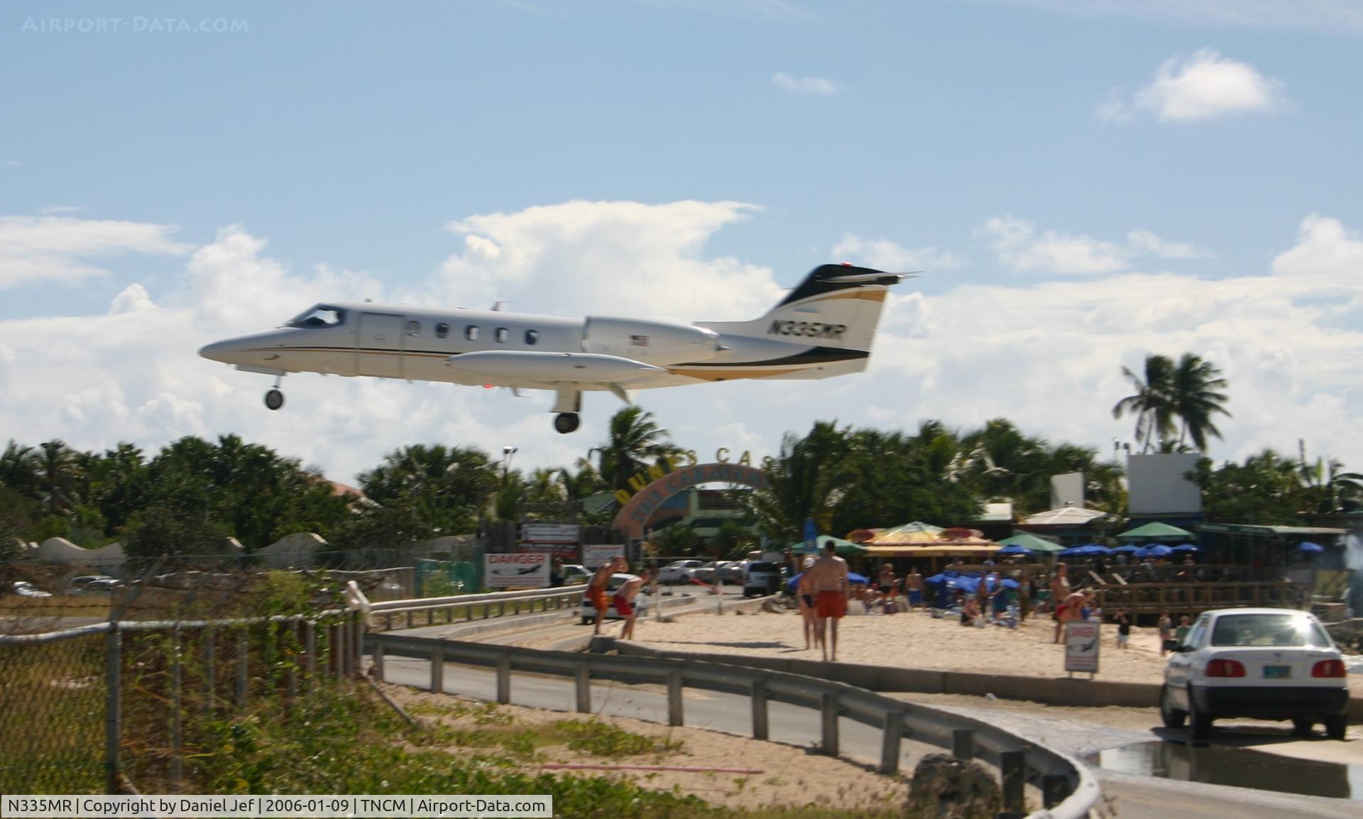 N335MR, 1981 Learjet 35A C/N 35A-443, N335MR landing at TNCM