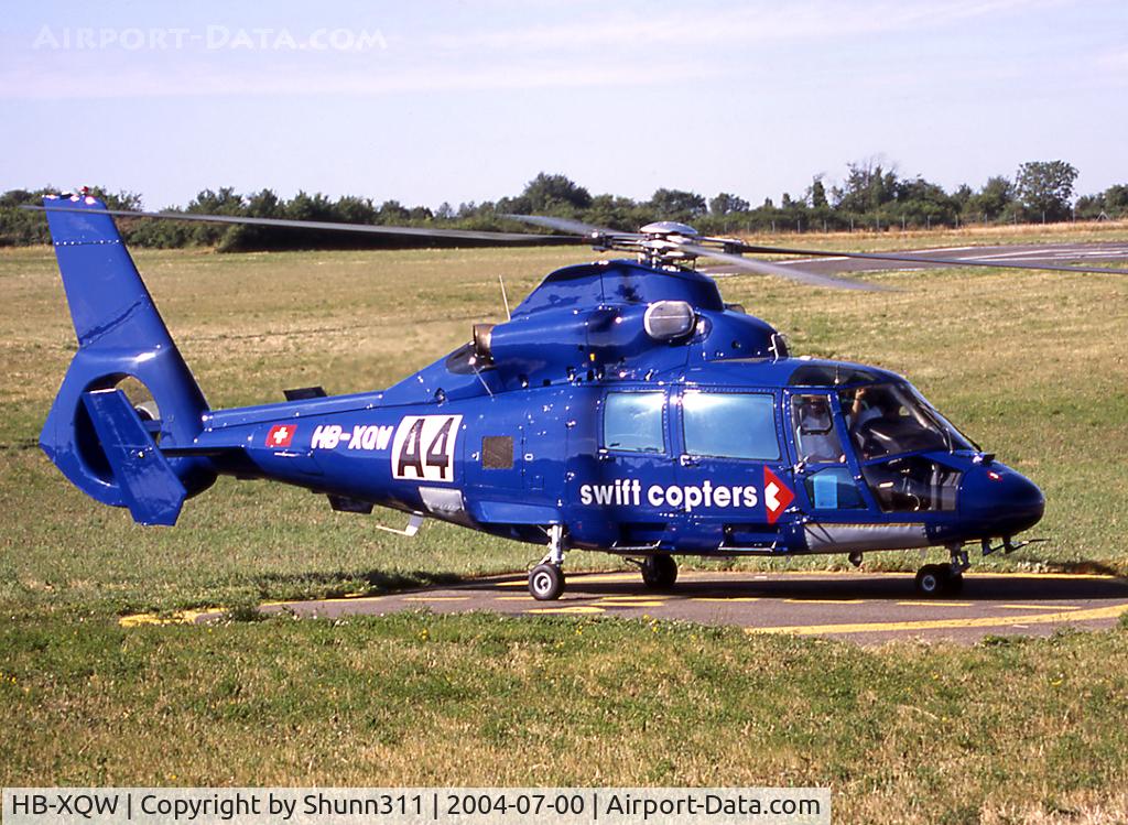 HB-XQW, 1990 Aérospatiale AS-365N-2 Dauphin C/N 6350, Parked at the Magny-Court Heliport during Formula One GP 2004