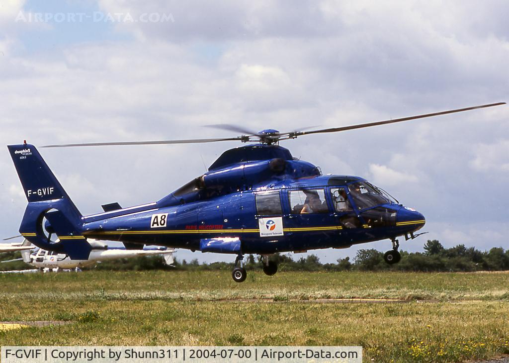 F-GVIF, 1983 Aérospatiale SA-365N Dauphin C/N 6063, On landing at the Magny-Court Heliport during Formula One GP 2004