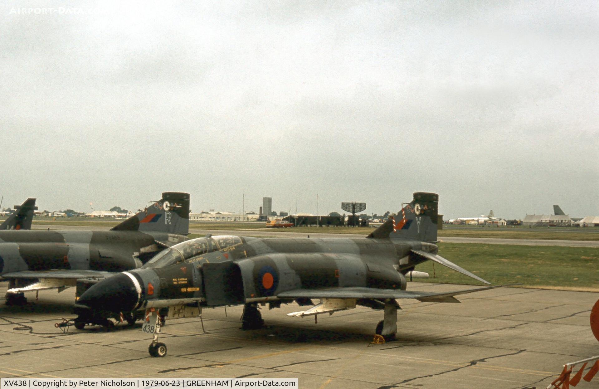 XV438, 1969 McDonnell Douglas Phantom FGR2 C/N 3201/9268, Phantom FGR.2 of 228 Operational Conversion Unit at RAF Coningsby on display at the 1979 Intnl Air Tattoo at RAF Greenham Common.