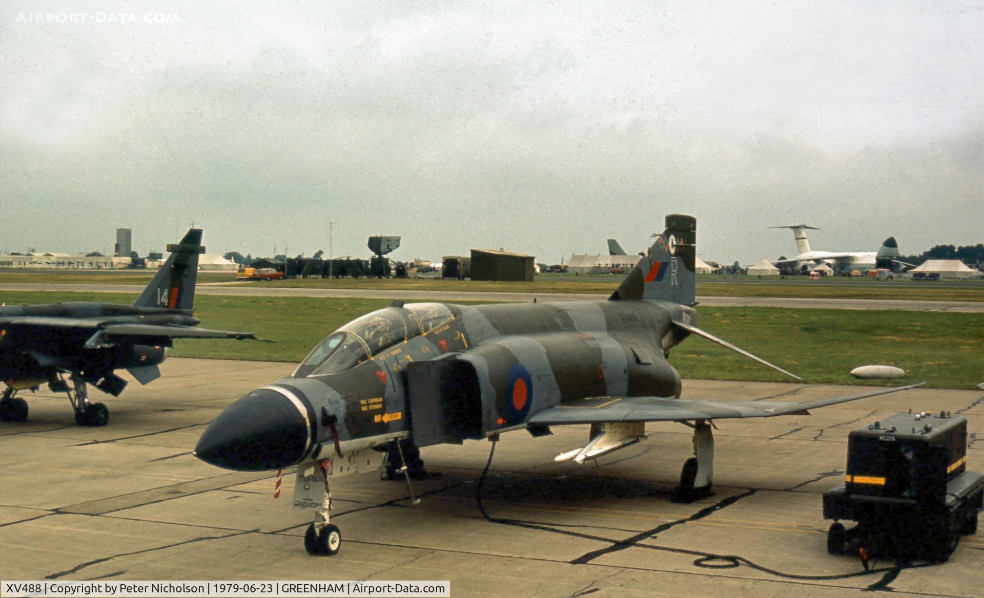 XV488, 1969 McDonnell Douglas Phantom FGR2 C/N 3392, Phantom FGR.2 of RAF Coningsby's 228 Operational Conversion Unit on display at the 1979 Intnl Air Tattoo at RAF Greenham Common.