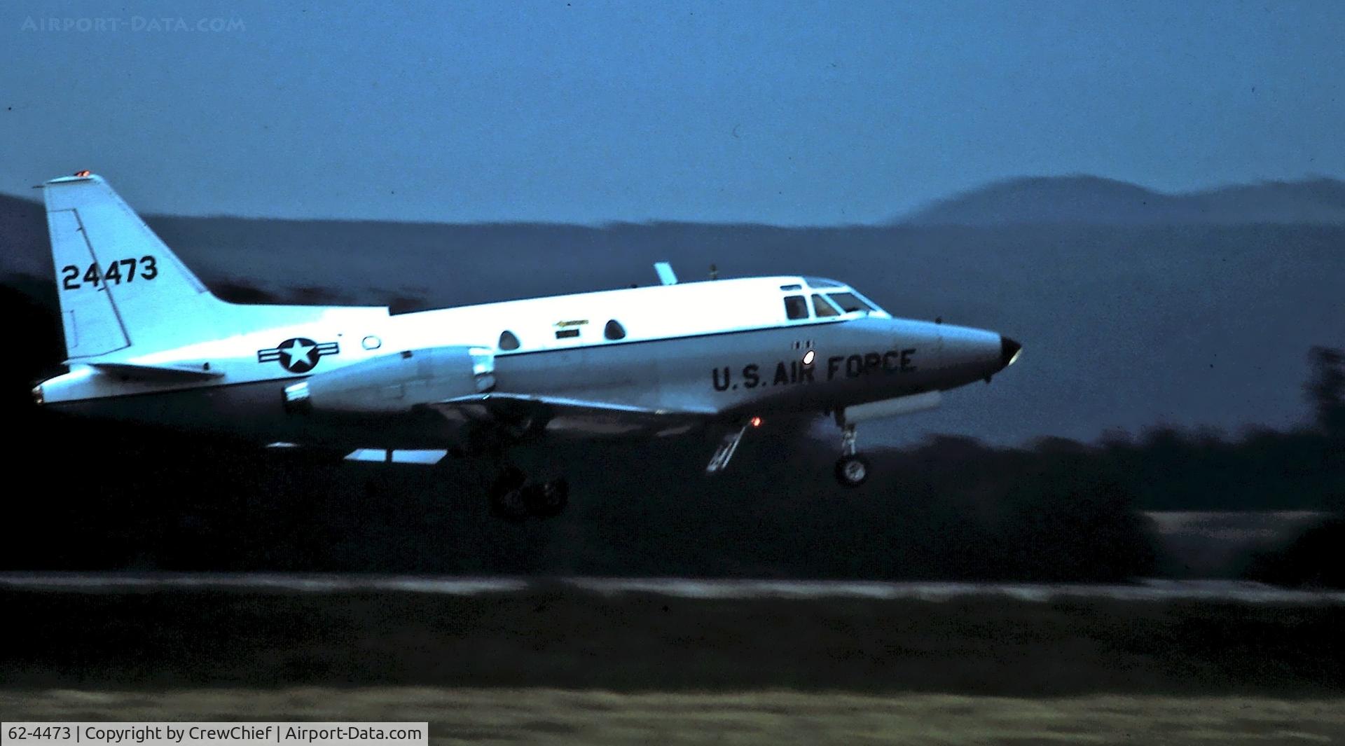 62-4473, 1962 North American CT-39A Sabreliner C/N 276-26, Final Approach Ramstien, Germany circ 1976